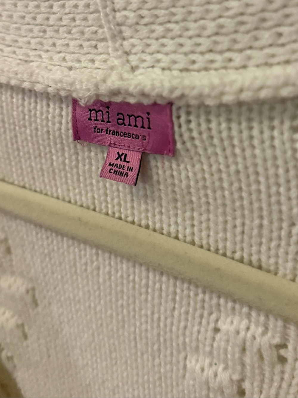 Francesca’s Mi Ami XL 3D Floral Bobble Knit Cardigan Cream Coquette Sweater - Picture 3 of 4